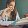 Late Night Lesson Planning, Oil on Canvas, 24x30