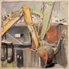 "Dueling Dozers (Capitol and Main)" Miixed Media, 2009